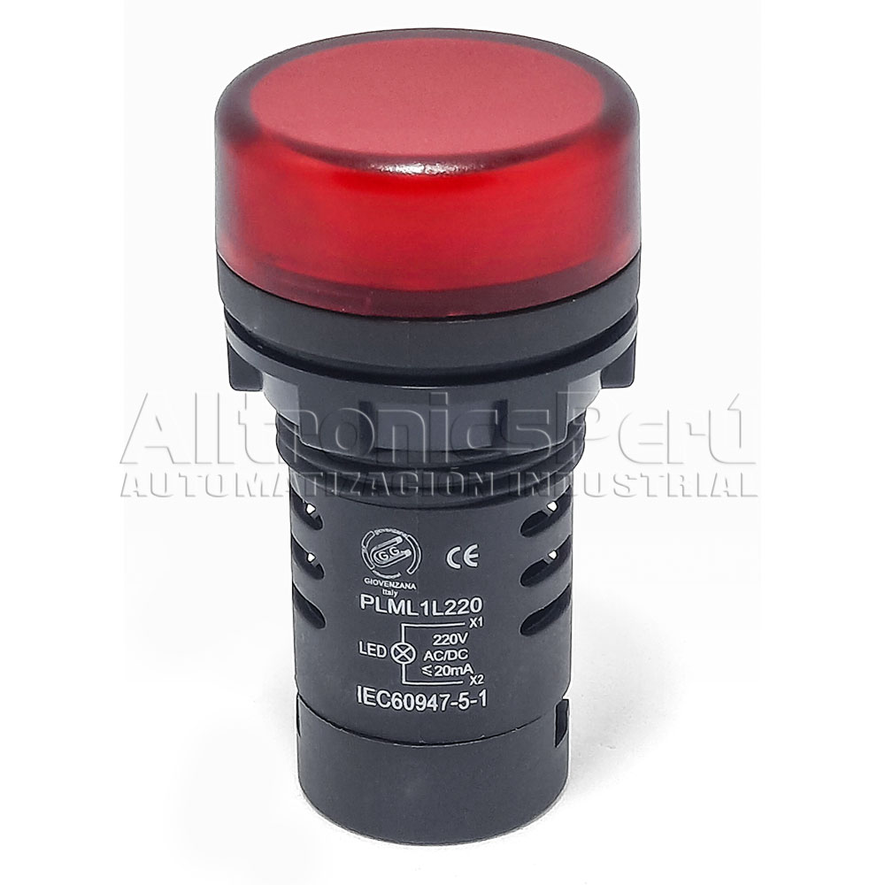 Modelo PLML1L220 - Lámpara Luz LED piloto Rojo