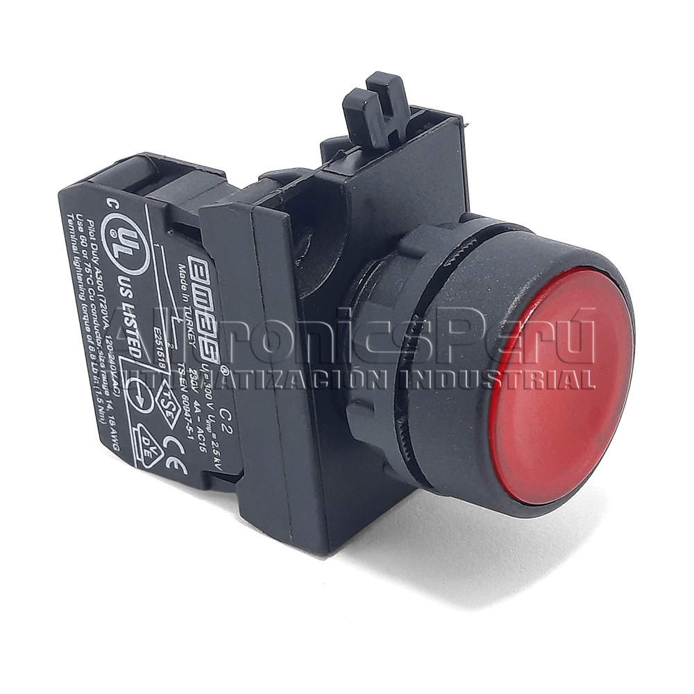 Serie CP - Modelo CP200DK Pulsador con Cabezal Plástico Rojo